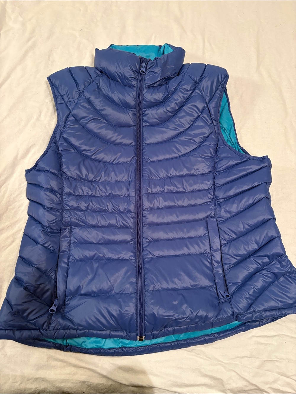 Bernardo Royal Blue Nylon Down Fill Puffer Vest XL